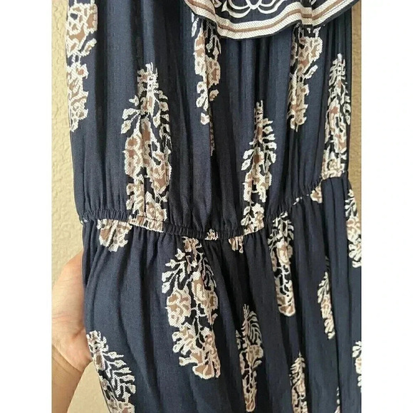 Kori America Womens Navy Blue Floral Off The Shoulder Maxi Dress Size S - Picture 4 of 12